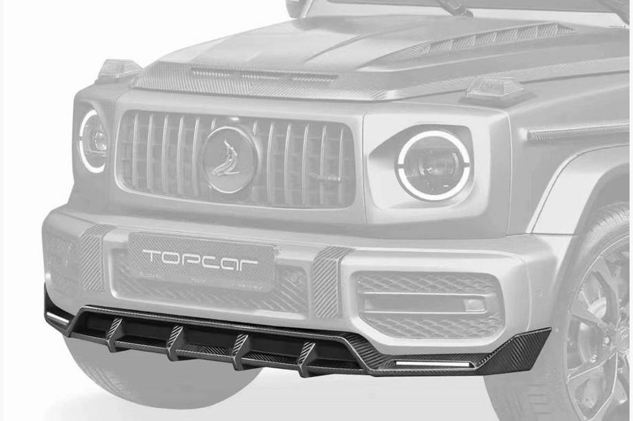 Mercedes G-Class W463 2018–2024 Frontlæbe til forreste kofanger Lip (til G63 AMG, dry carbon) Foto 2