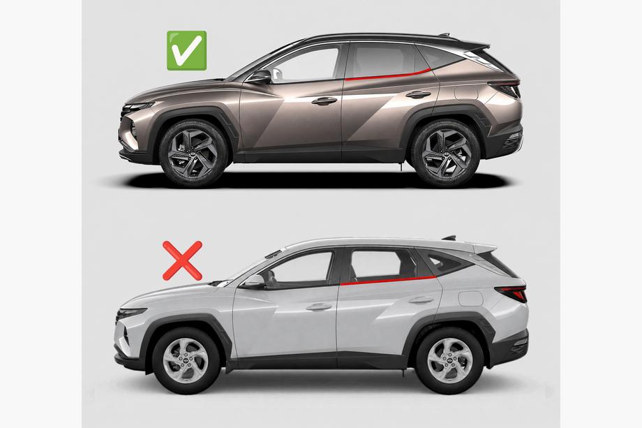 Hyundai Tucson NX4 2021– Vindafvisere til sideruder (4 stk., HIC) Image