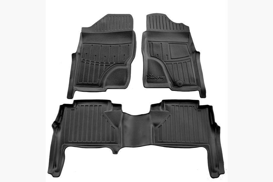 Nissan Navara 2006–2015 Stingray 3D gummimåtter (højrestyret, 3 stk.) Image