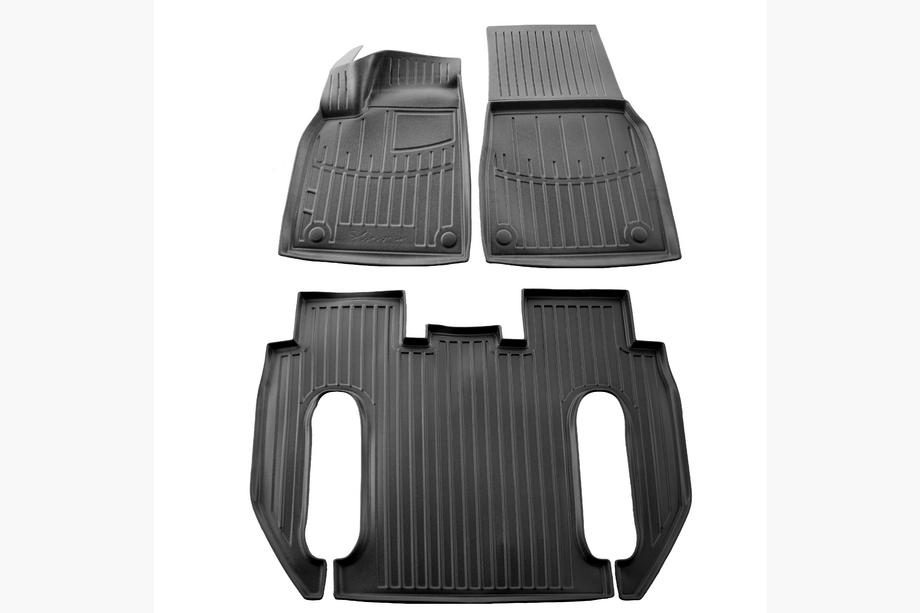 Tesla Model X 2015– Stingray 3D gummimåtter (til Plaid, 6-sæders, 3 stk.) Image