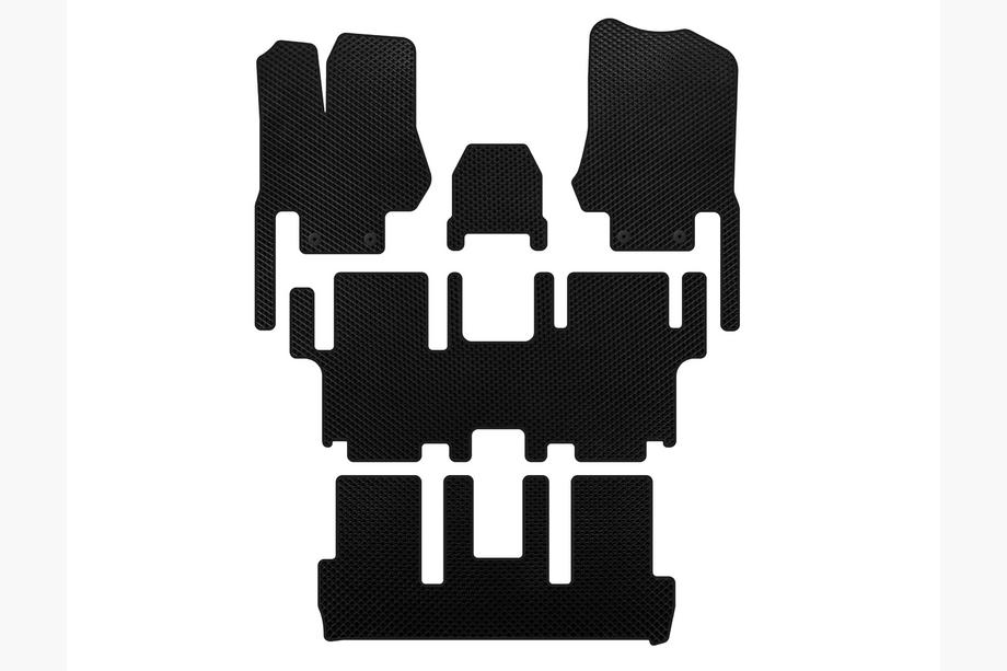 Nissan Quest 2011–2017 EVA-gulvmåtter til kabinen (3 rækker, 7-personers, sort) Image