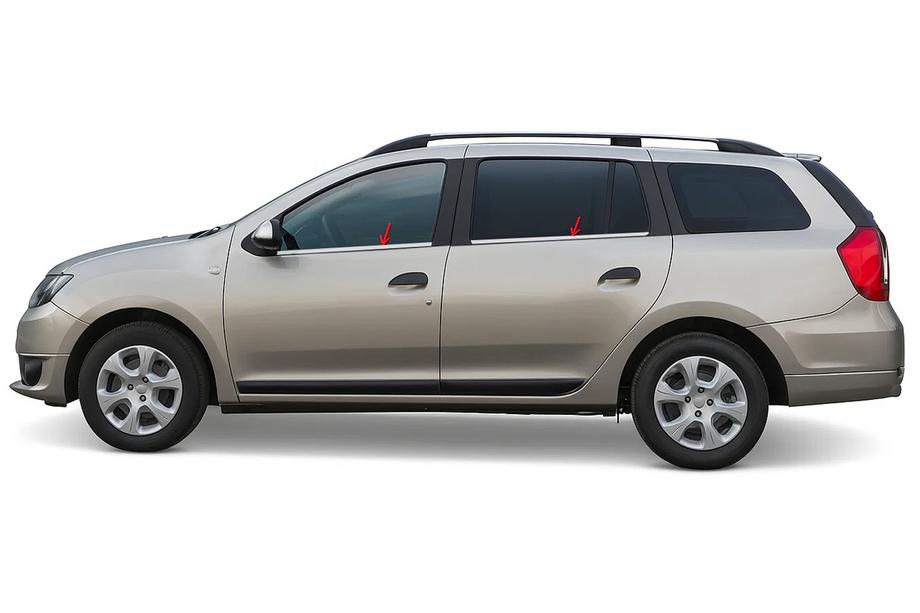 Dacia Logan MCV 2013–2020 Vindueslister (4 stk., rustfrit stål) OmsaLine - italiensk rustfrit stål Image