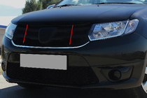 Dacia Logan MCV 2013–2020 Rustfri stål indsats under grill (1 stk.) foto 1