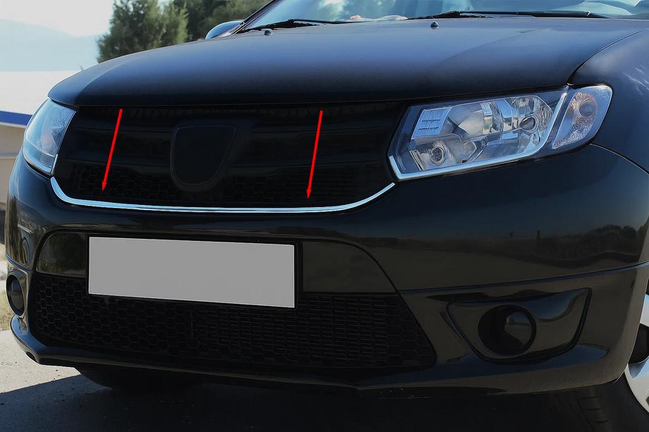 Dacia Logan MCV 2013–2020 Rustfri stål indsats under grill (1 stk.) Image