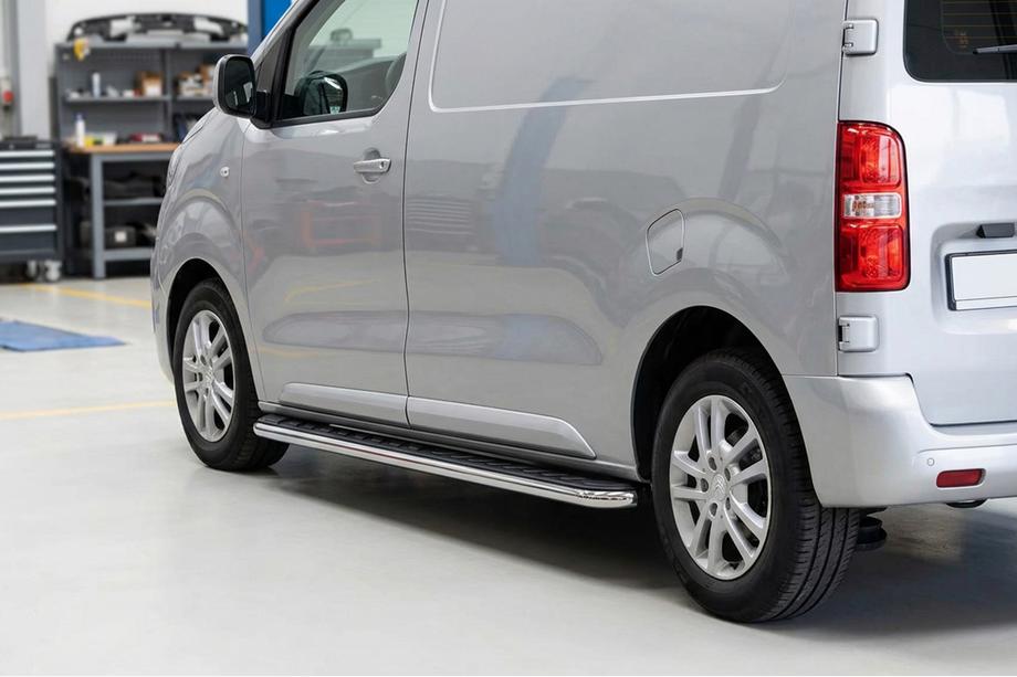 Peugeot Expert 2007–2016 Maydos V1 sidetrin (2 stk., aluminium ↗ rustfrit stål) Image