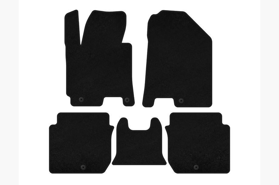 Kia Forte 2008–2024 Deluxe tekstil-gulvmåtter (2016-2018, sort) Image