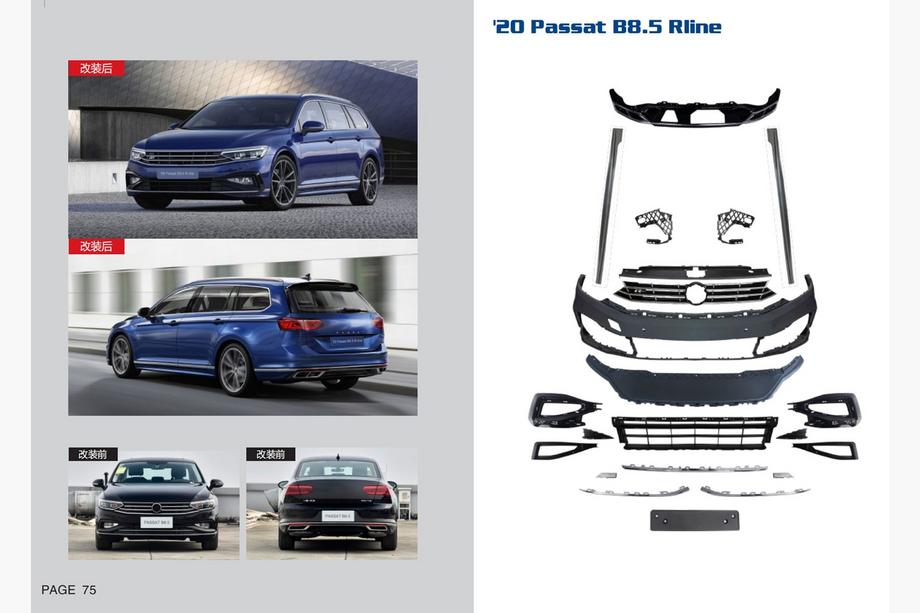 Volkswagen Passat B8 2015–2023 R-Line karrosserikit (til 2020+) Image