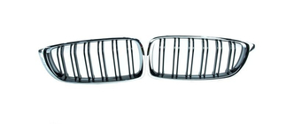 BMW 3-serie F30/F31 2012–2019 M-Look nyregrill (til F80, sort højglans med kromkant) foto 2