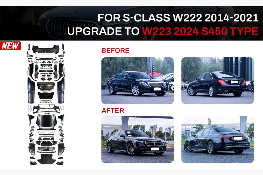 Mercedes S-klasse W222 2013–2022 Restyling-kit til W223 AMG Line (med dørhåndtag og indsatser) Image