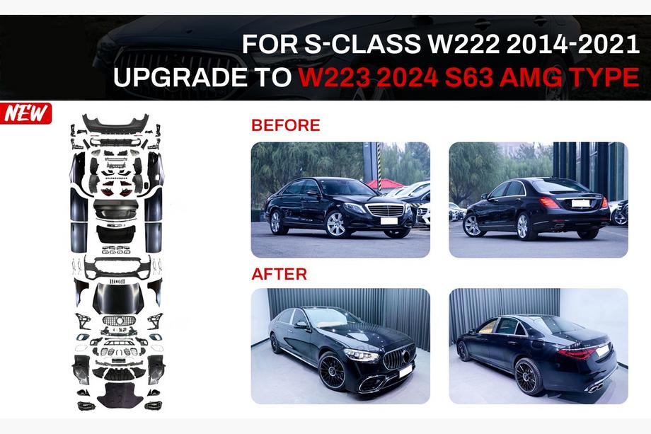 Mercedes S-klasse W222 2013–2022 Restyling-kit til W223 S63 AMG (med dørhåndtag og indsatser) Image