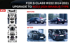 Mercedes S-klasse W222 2013–2022 Restyling-sæt til W223 BRB (med dørhåndtag og indsatslister) foto 1