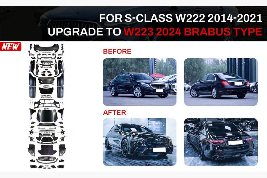 Mercedes S-klasse W222 2013–2022 Restyling-sæt til W223 BRB (med dørhåndtag og indsatslister) Image