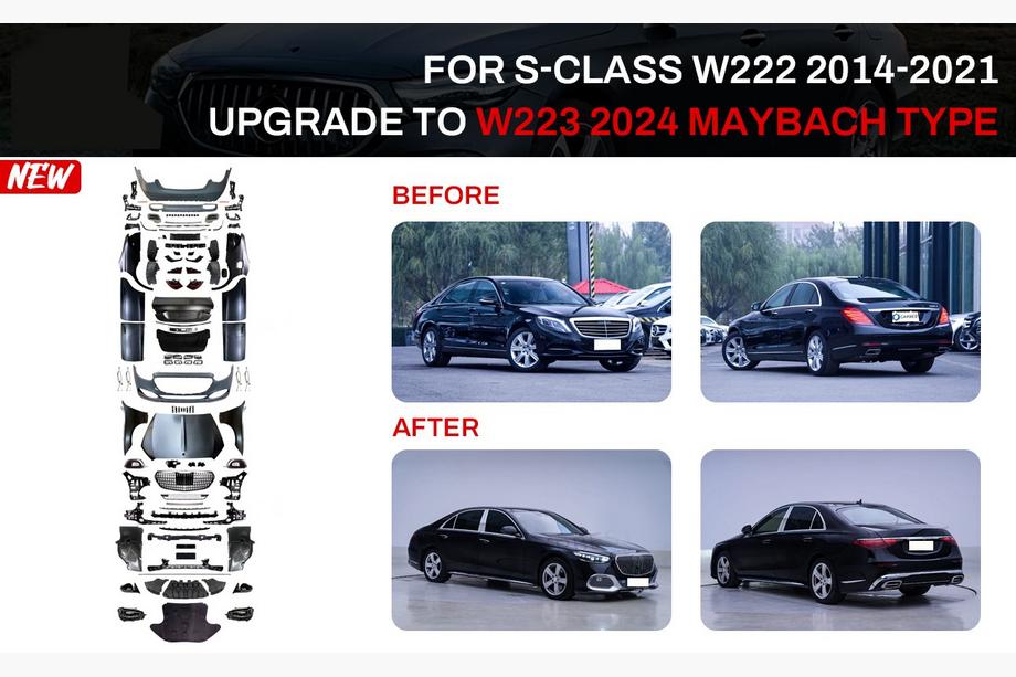 Mercedes S-klasse W222 2013–2022 Restyling-kit til W223 Maybach (med dørhåndtag og indsatser) Image