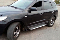 Hyundai Santa Fe 2 2006–2012 Sidetrin Line (2 stk., aluminium) foto 1