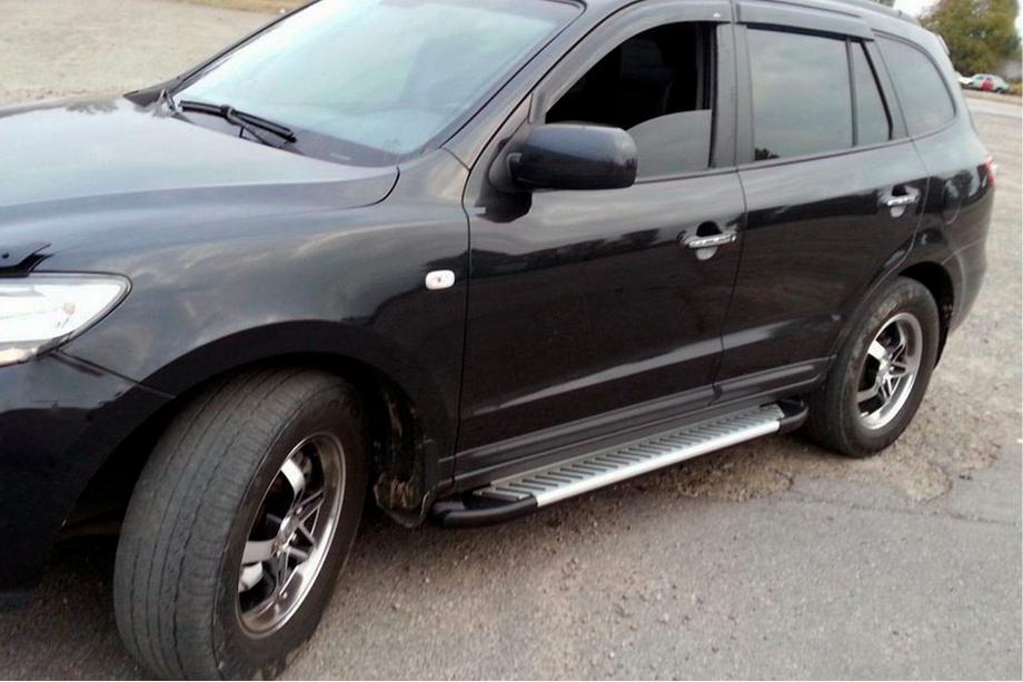 Hyundai Santa Fe 2 2006–2012 Sidetrin Line (2 stk., aluminium) Image