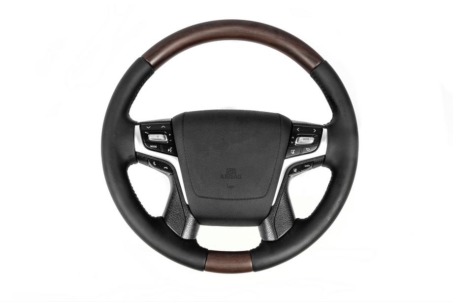 Toyota Land Cruiser Prado 150 2009–2023 Opvarmet rat (mørkt træ) Image