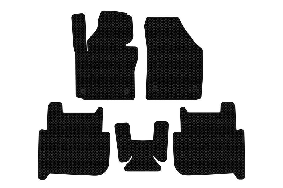 Volkswagen Touran 2003–2010 Carsuit gummimåtter (2 rækker, 2006-2010, 7-personers, sorte) Image
