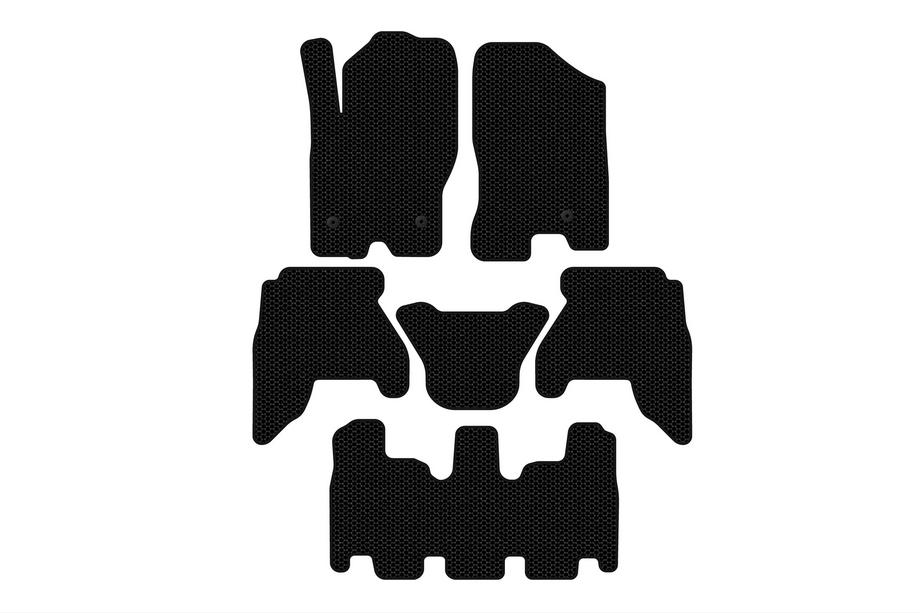 Nissan Pathfinder R51 2005–2014 Gummimåtter Carsuit V1 (3 rækker, sorte, 2010-2014) Image