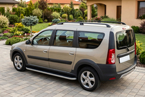 Renault Logan MCV 2005–2013 Sidetrin Tayga Grey (2 stk., aluminium) foto 1
