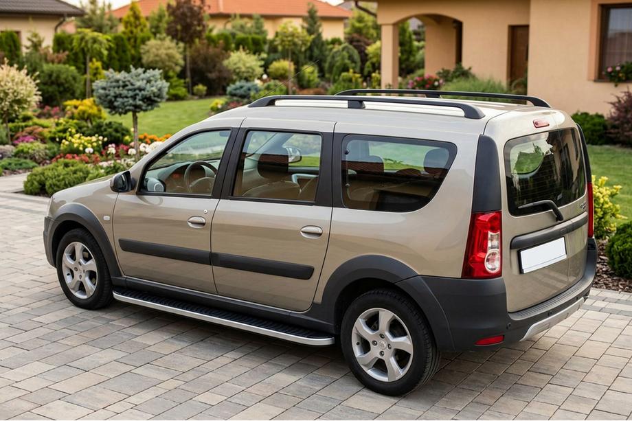 Renault Logan MCV 2005–2013 Sidetrin Tayga Grey (2 stk., aluminium) Image