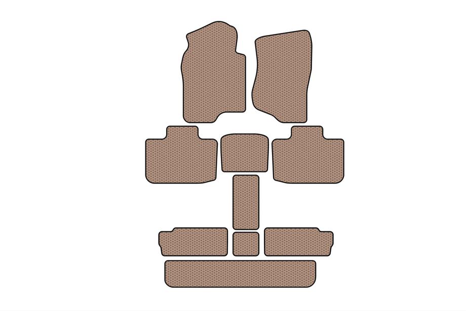 Cadillac Escalade 2007–2014 Carsuit gummimåtter til kabine (3 rækker, beige) Image