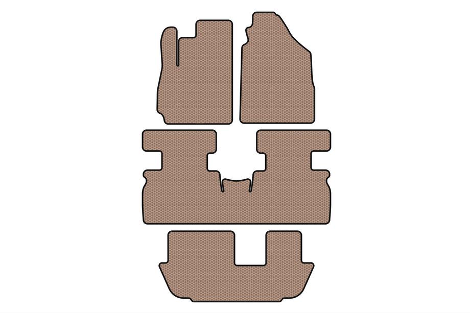 Jetour X70 2018– Carsuit gummimåtter til kabine (3 rækker, beige) Image