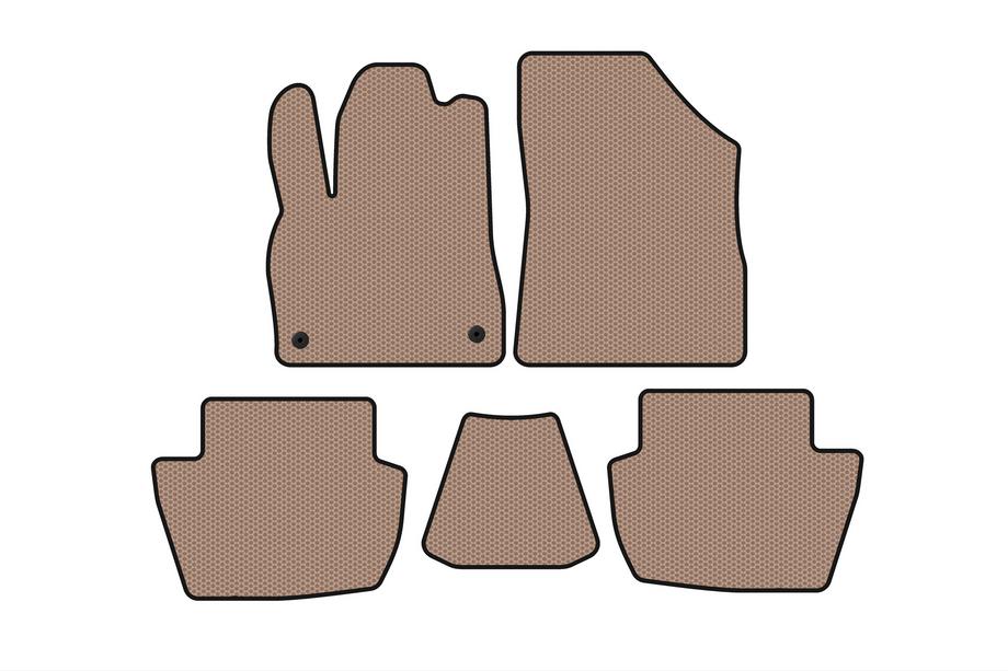 Citroen DS-5 2011–2015 Gummimåtter Carsuit (HB, Hybrid/automatgear, beige) Image