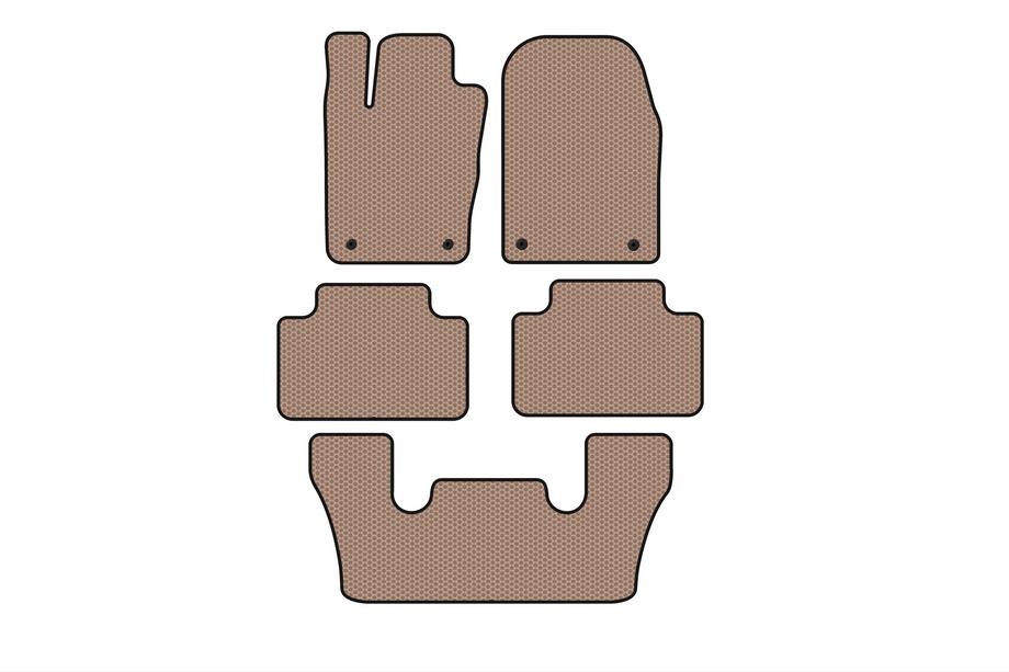 Dodge Durango 2010– Carsuit gummimåtter til kabine (3 rækker, beige) Image