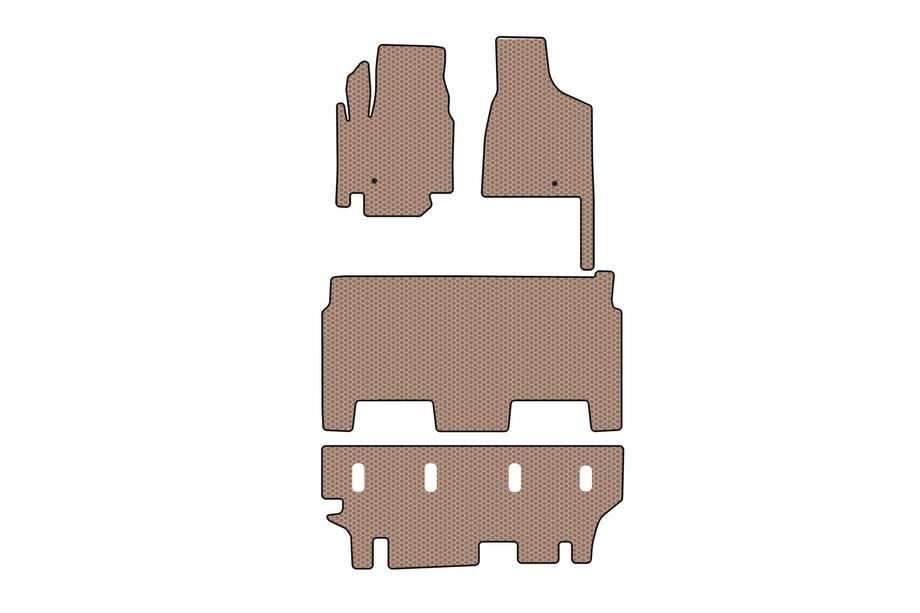Dodge Grand Caravan V 2008–2020 Gummimåtter Carsuit (2008-2020, 3 rækker, 8-personers/udstyrsvariant SXT, beige) Image
