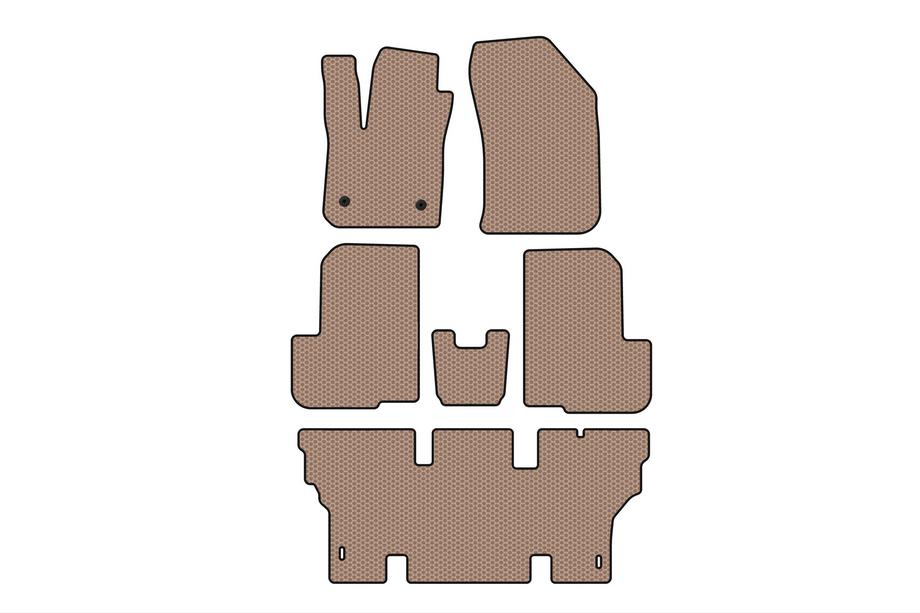 Dacia Lodgy 2012–2022 Gummimåtter Carsuit (3 rækker, 7-personers, beige) Image