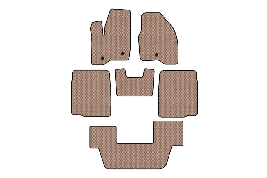 Ford Explorer 2011–2019 Carsuit gummimåtter (3 rækker, 2011-2015, beige) Image