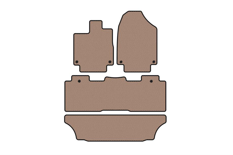 Honda Odyssey 2017– Carsuit gummimåtter til kabine (3 rækker, beige) Image