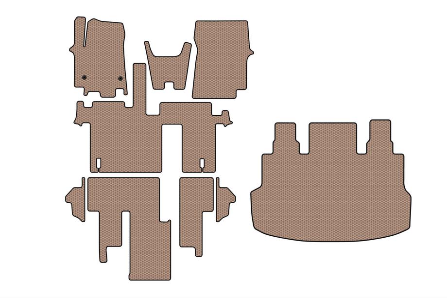 Hyundai Staria 2021– Gummimåtter Carsuit (komplet kabinesæt, 1+1,5/9-personers, beige) Image