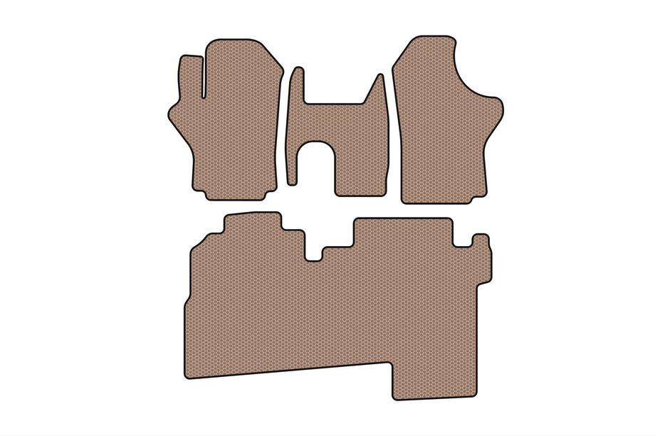 Hyundai H200, H1, Starex 1998–2007 Gummimåtter Carsuit (2004-2007, 2 rækker, 8-sæders, beige) Image