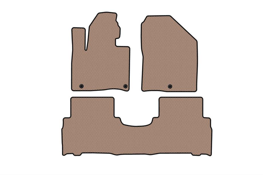 Kia Sorento III UM 2014–2020 Gummimåtter Carsuit (2014-2018, 5-sæders, beige) Image