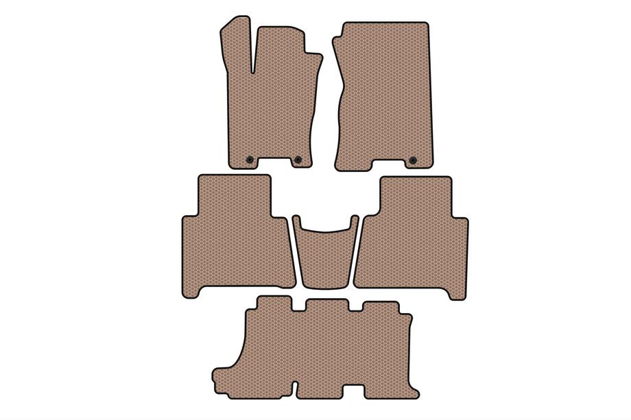 Kia Mohave 2008–2016 Carsuit gummimåtter til kabine (3 rækker, beige) Image