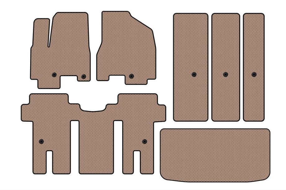 Kia Carnival 2014–2020 Gummimåtter Carsuit (komplet kabinesæt, beige) Image