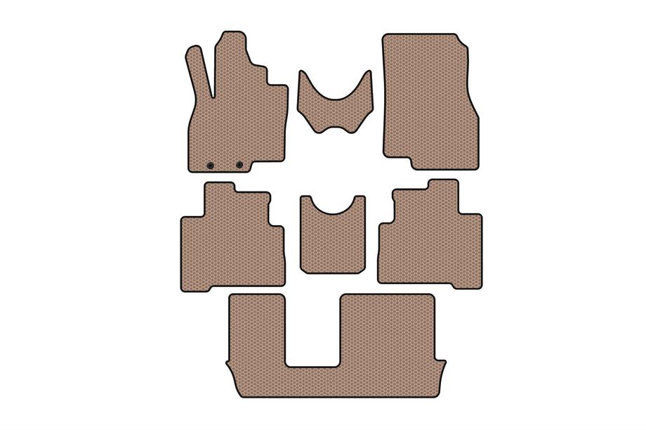 Mitsubishi Grandis 2003–2011 Carsuit gummimåtter til kabine (3 rækker, beige) Image