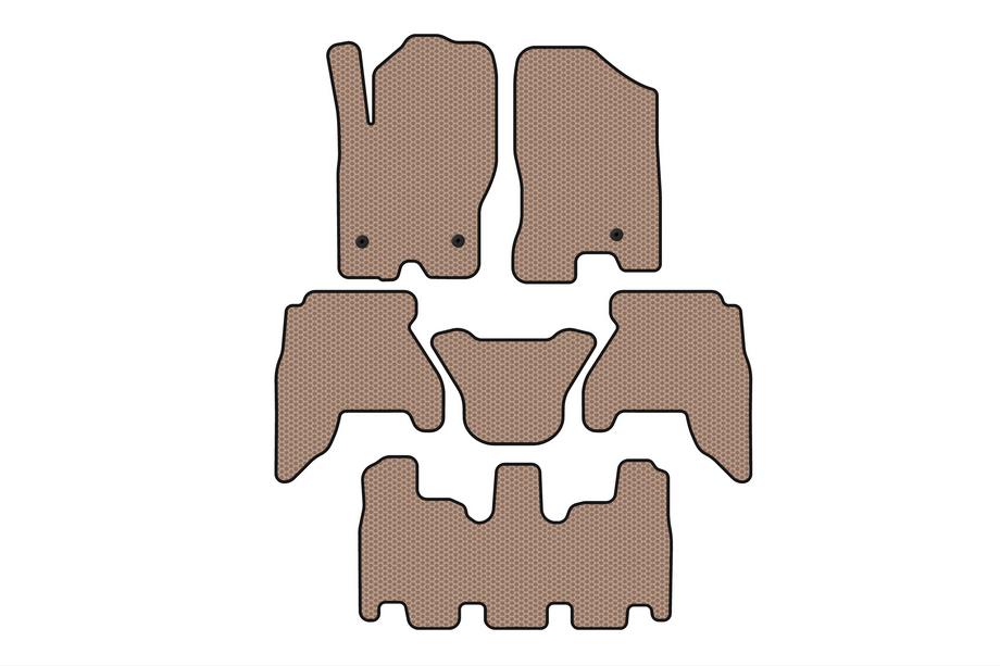 Nissan Pathfinder R51 2005–2014 Gummimåtter Carsuit V1 (3 rækker, beige, 2010-2014) Image