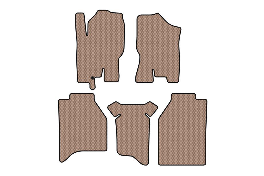 Nissan Navara 2006–2015 Carsuit gummimåtter til kabine (uden opbevaringsbokse, beige) Image