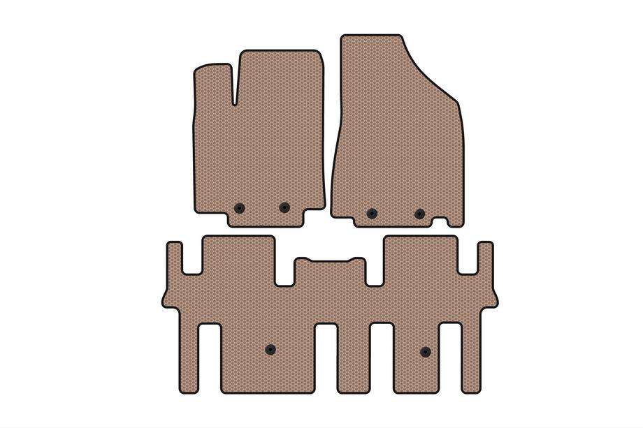 Nissan Pathfinder R52 2012–2021 Gummimåtter Carsuit (2 rækker, beige) Image