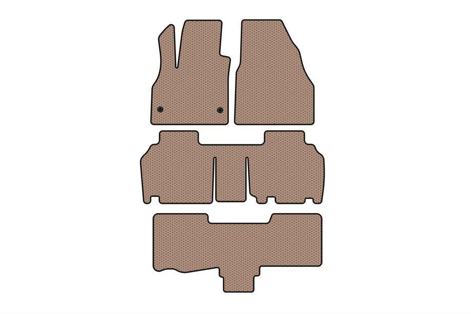 Renault Kangoo 2008–2020 Gummimåtter Carsuit (3 rækker, 5-dørs/7-sæders, beige) Image