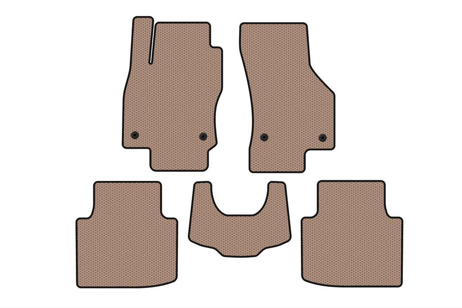 Skoda Superb 2015–2024 Carsuit gummimåtter til kabinen (med poteaftryk, beige) Image