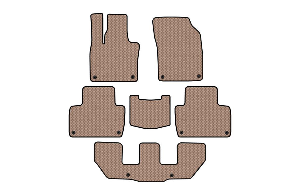 Volvo XC90 2015– Carsuit gummimåtter til kabine (3 rækker, beige) Image