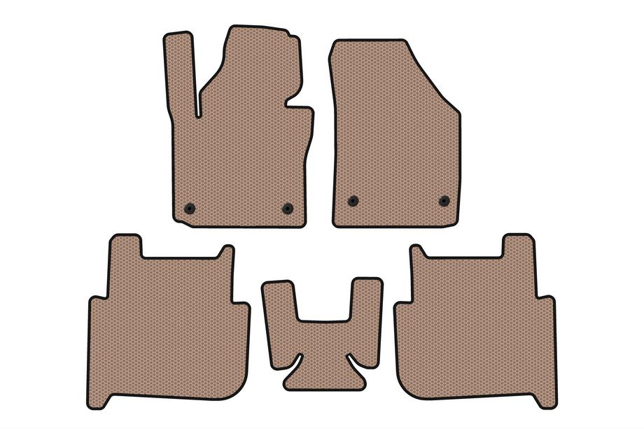 Volkswagen Touran 2003–2010 Gummimåtter Carsuit (2 rækker, 2006-2010, 7-personers, beige) Image