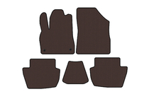 Citroen DS-5 2011–2015 Gummimåtter Carsuit (HB, Hybrid/automatgear, brun) foto 1