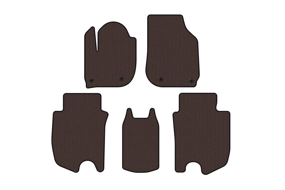 Honda FIT/Jazz 2014–2020 Gummimåtter Carsuit (HB, Hybrid, brun) Image