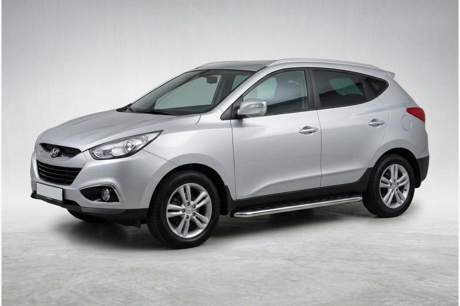 Hyundai IX-35 2010–2015 Maydos V1 sidetrin (2 stk., aluminium ↗ rustfrit stål) Image