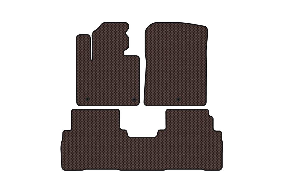 Kia Sorento III UM 2014–2020 Gummimåtter Carsuit (7-sæders, brun) Foto 1