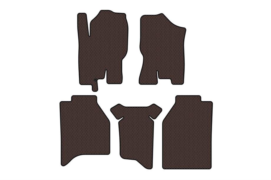 Nissan Navara 2006–2015 Carsuit gummimåtter til kabinen (uden bokse, brun) Image